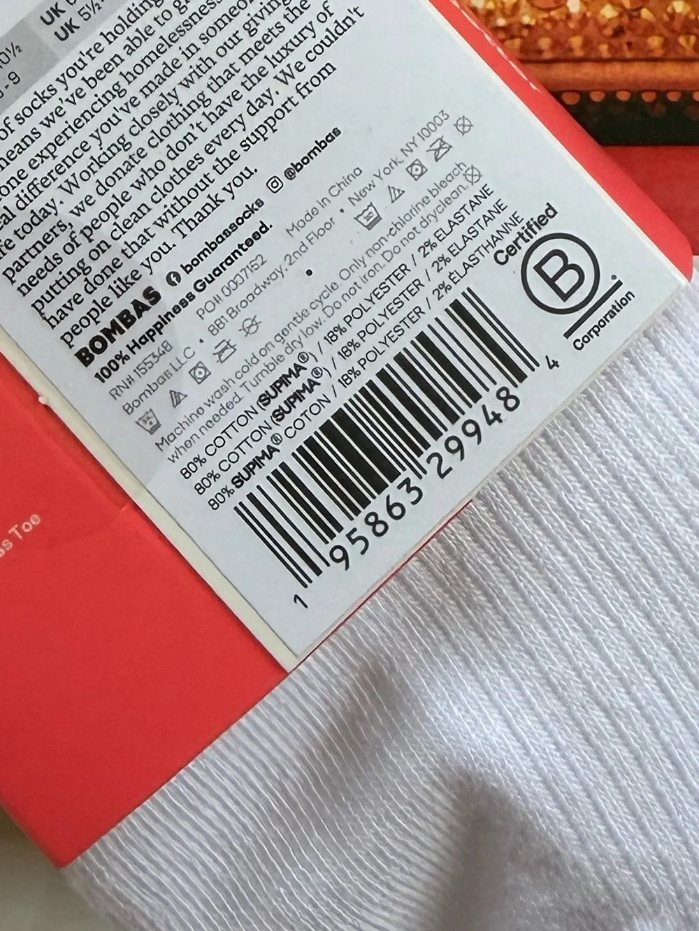 Bombas Women’s Raffle White Lightweight Ankle Socks with Black Trim